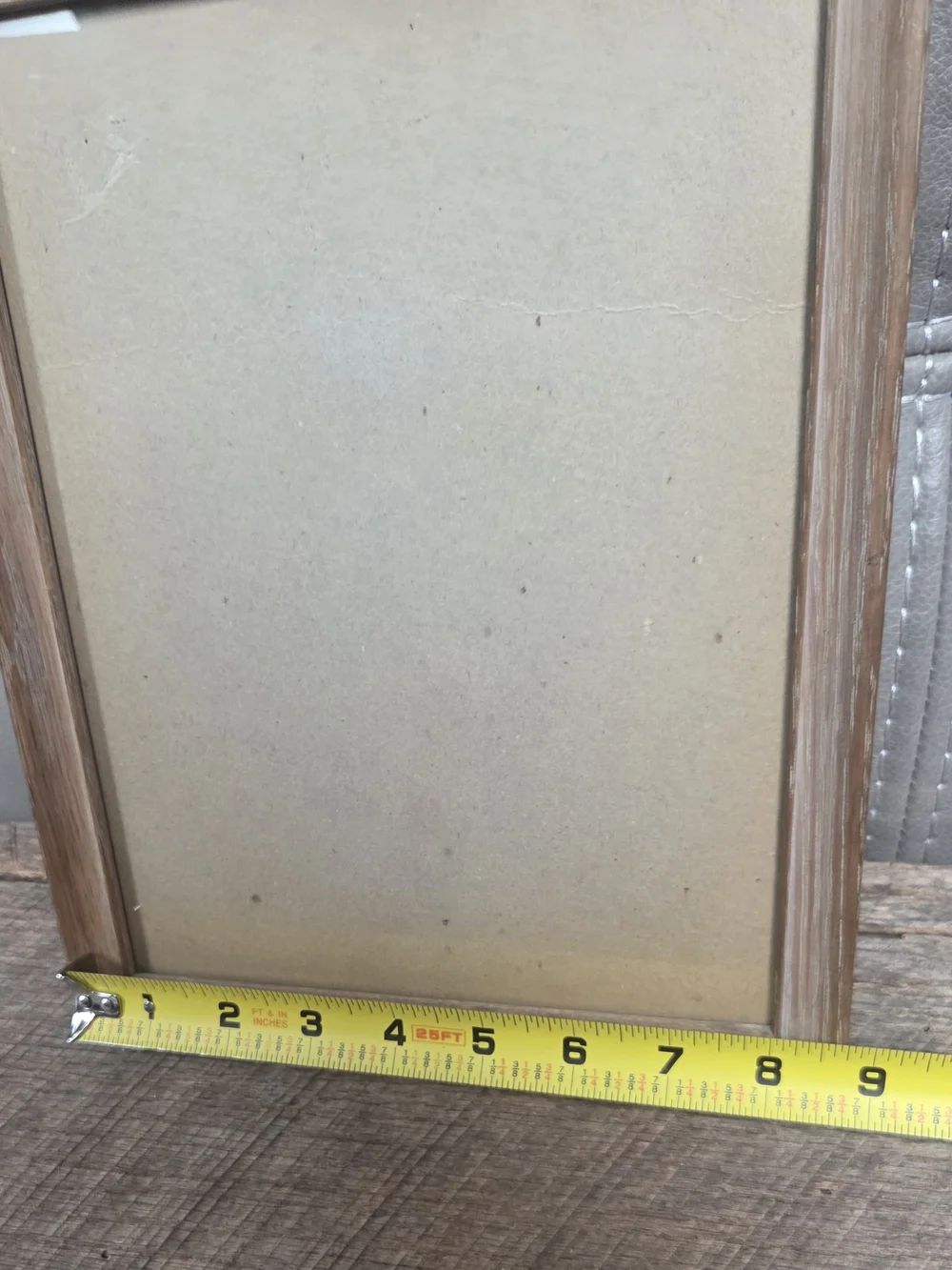 Vintage Solid Oak Wood 8x10 Picture Frame w/ Brown Velvet Easel Back Stand B1L